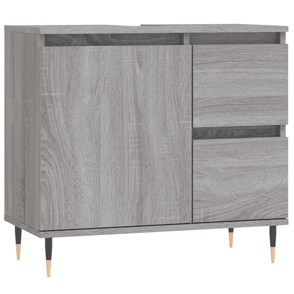 vidaXL Armario de baño madera contrachapada gris Sonoma 65x33x60 cm