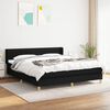 vidaXL Cama box spring con colch&oacute;n tela negro 160x200 cm