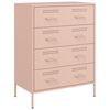 vidaXL Aparador de acero rosa 68x39x89 cm