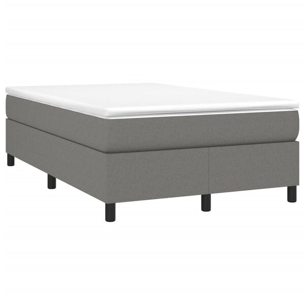 vidaXL Cama box spring con colch&oacute;n tela gris oscuro 120x190 cm