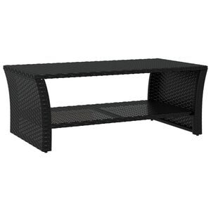 vidaXL Mesa de centro negra 100x50x40 cm rat&aacute;n sint&eacute;tico