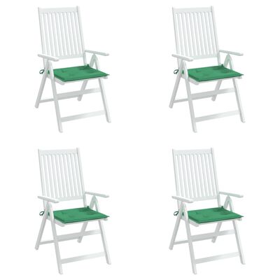 vidaXL Cojines de silla de jardín 4 uds tela verde 40x40x3 cm