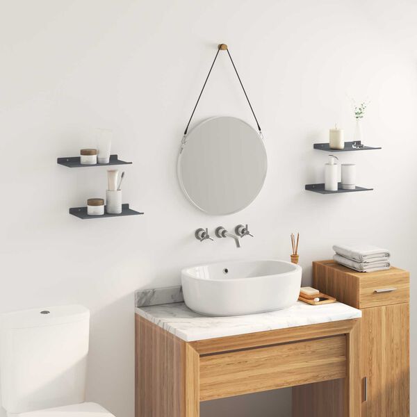 vidaXL Estante flotante 4 pcs Antracita 30 x 18 x 2,5 cm Acero