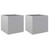 vidaXL Jardineras 2 unidades acero galvanizado plateado 42x40x39 cm