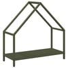 vidaXL Le&ntilde;ero verde oliva 60x25x60 cm Acero laminado en fr&iacute;o
