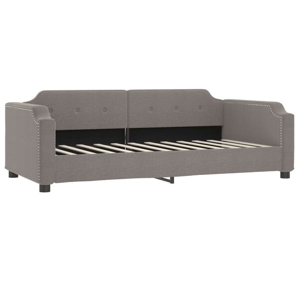 vidaXL Sof&aacute; cama sin colch&oacute;n tela taupe 90x200 cm