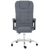 vidaXL Silla de oficina reclinable con masaje terciopelo gris oscuro