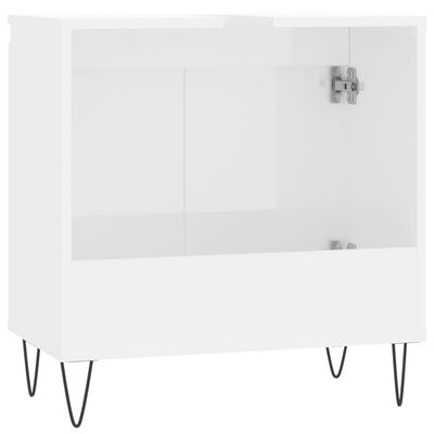 vidaXL Armario de baño madera de ingeniería blanco brillo 58x33x60 cm