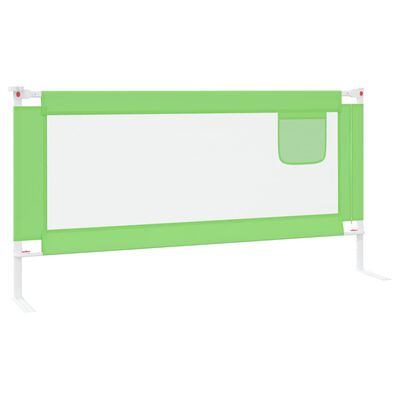 vidaXL Barandilla de seguridad cama de niño verde tela 180x25 cm