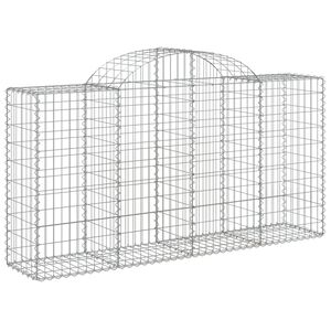 vidaXL Cesta gaviones forma arco hierro galvanizado 200x50x100/120 cm