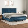 vidaXL Cama box spring con colch&oacute;n terciopelo azul oscuro 200x200 cm