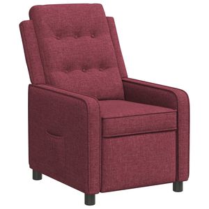 vidaXL Sill&oacute;n reclinable Rojo vino 65 x 93 x 102 cm Tela