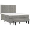 vidaXL Cama box spring con colch&oacute;n terciopelo gris claro 140x200 cm