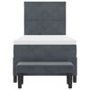 vidaXL Cama tipo Box Spring Gris oscuro 100 x 200 cm Terciopelo