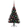 vidaXL Árbol de Navidad Artificial Preiluminado Negro 120 cm PVC