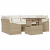 vidaXL Conjunto de sof&aacute; de jard&iacute;n 7 uds. Beige rat&aacute;n sint&eacute;tico