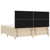 vidaXL Cama Box Spring LED con colch&oacute;n Crema 200 x 200 cm tela