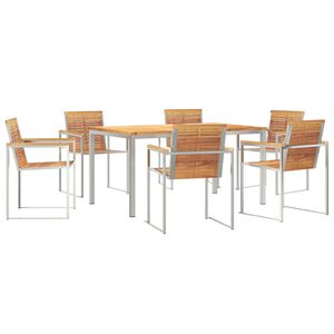 vidaXL ConjuntodeComedordeJardín 7 pcs Madera de teca maciza