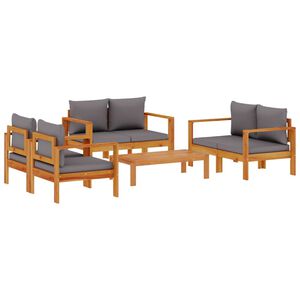 vidaXL Set de sof&aacute;s de jard&iacute;n con cojines 5 pzas madera maciza acacia