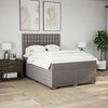 vidaXL Cama box spring con colch&oacute;n tela gris taupe 160x200 cm