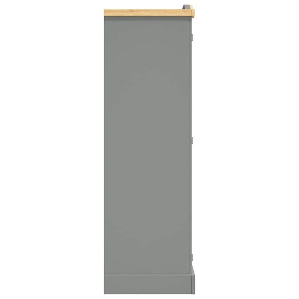 vidaXL Armario madera de pino Mexicano estilo Corona gris 3 puertas