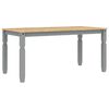 vidaXL Mesa de comedor Corona madera maciza de pino gris 160x80x75 cm