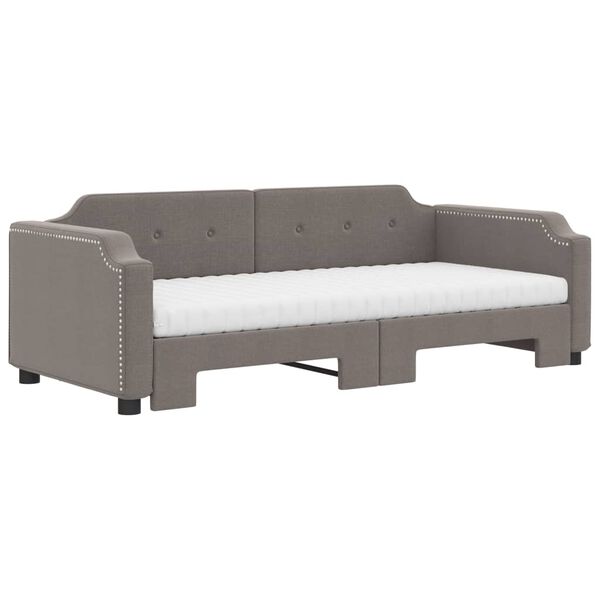 vidaXL Sof&aacute; cama nido con colch&oacute;n tela taupe 80x200 cm