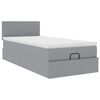 vidaXL Cama otomana con colch&oacute;n gris claro 100x200 cm tela
