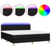 vidaXL Cama box spring con colch&oacute;n LED tela negro 180x200 cm