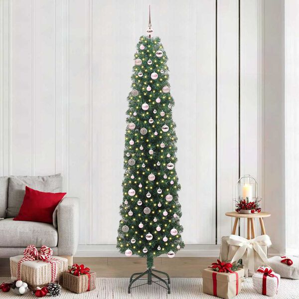vidaXL &Aacute;rbol de Navidad artificial Verde 240 cm PVC, Acero y Pl&aacute;stico