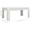 vidaXL Mesa de comedor madera contrachapada blanco brillo 180x90x76 cm