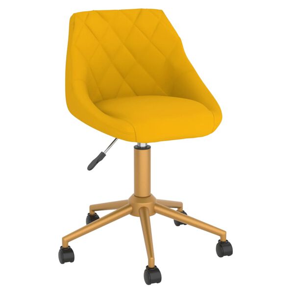 vidaXL Sillas de comedor giratorias 4 uds terciopelo amarillo