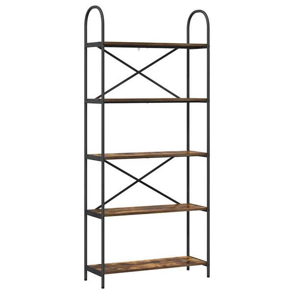 vidaXL Estante de libros Roble ahumado 80 x 30 x 183 cm