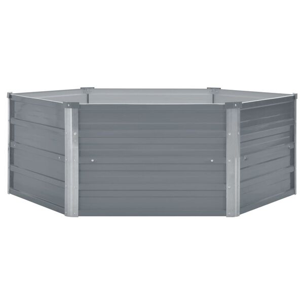 vidaXL Jardinera elevada 129x129x45 cm acero galvanizado gris