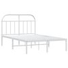 vidaXL Estructura cama sin colch&oacute;n con cabecero metal blanco 120x190cm