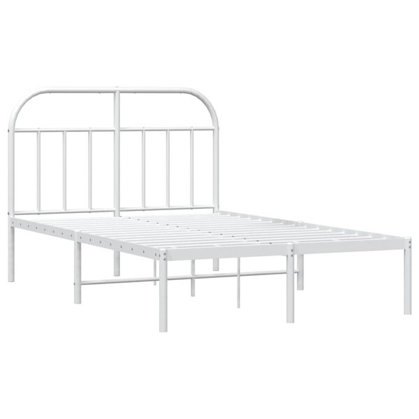 vidaXL Estructura cama sin colch&oacute;n con cabecero metal blanco 120x190cm