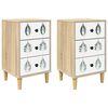 vidaXL Mesa de noche HANAU 2 uds. Roble Sonoma 36 x 33 x 60 cm