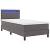 vidaXL Cama tipo Box Spring Gris 90 x 190 cm Cuero sint&eacute;tico