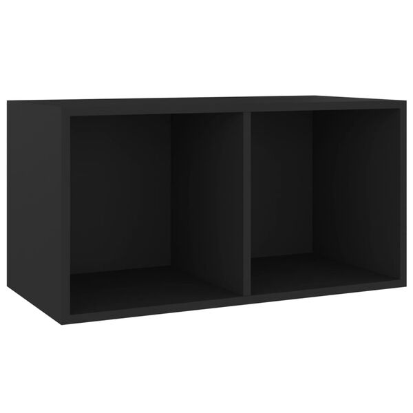 vidaXL Caja para discos de vinilo madera contrachapada negro71x34x36cm