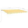 vidaXL Toldo retráctil manual con luz LED amarillo y blanco 5x3 m