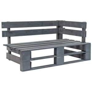 vidaXL Banco esquinero de pal&eacute;s para jard&iacute;n madera gris