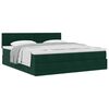 vidaXL Estructura de cama otomana con colch&oacute;n verde oscuro 160x200 cm