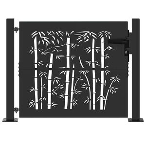 vidaXL Puerta de jard&iacute;n 110 x 105 cm Negro Con cerradura