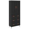 vidaXL Alacena Roble Negro 69,5 x 34 x 180 cm Madera de ingenier&iacute;a