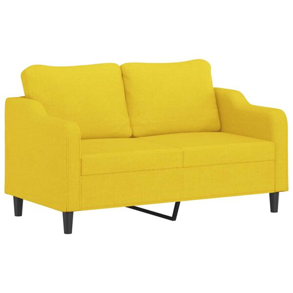 vidaXL Sofá de 2 plazas de tela amarillo claro 140 cm