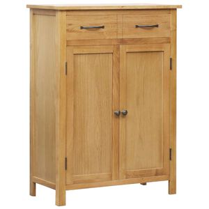 vidaXL Zapatero de madera maciza de roble 76x37x105 cm