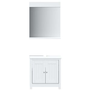 vidaXL Juego de muebles de ba&ntilde;o BERG 2 pzas madera maciza pino blanco