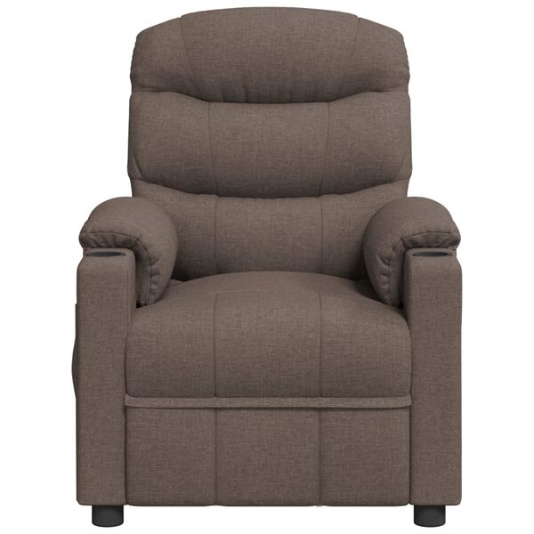 vidaXL Sill&oacute;n reclinable el&eacute;ctrico tela gris taup&eacute;