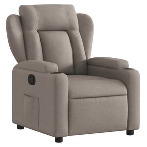 vidaXL Sill&oacute;n reclinable de tela gris taupe
