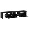 vidaXL Gabinete de TV con LED 2 pcs Roble Negro 200 x 36,5 x 40 cm